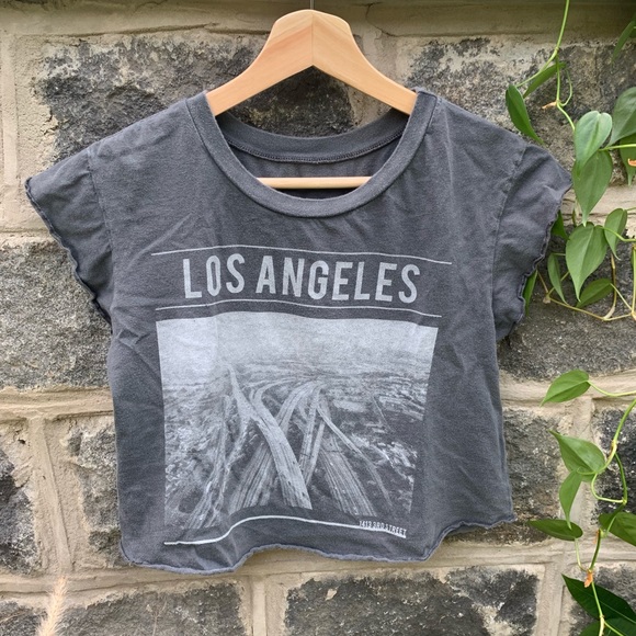 Brandy Melville Tops - Brandy Melville “Los Angeles” Cropped Tee